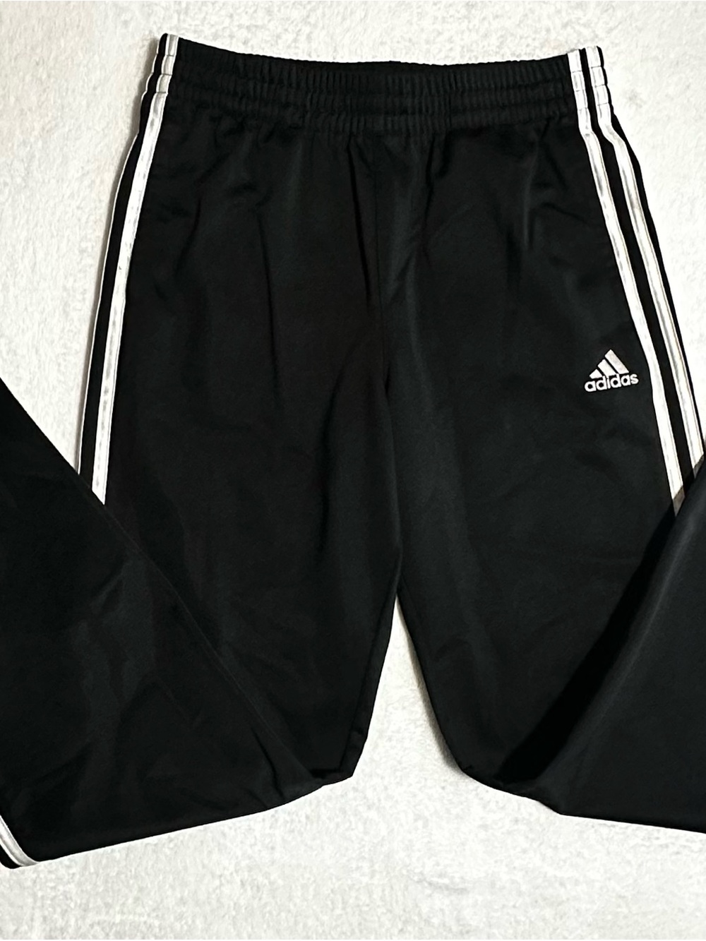 adidas Kids Black Track Pants with White Triple Stripes
